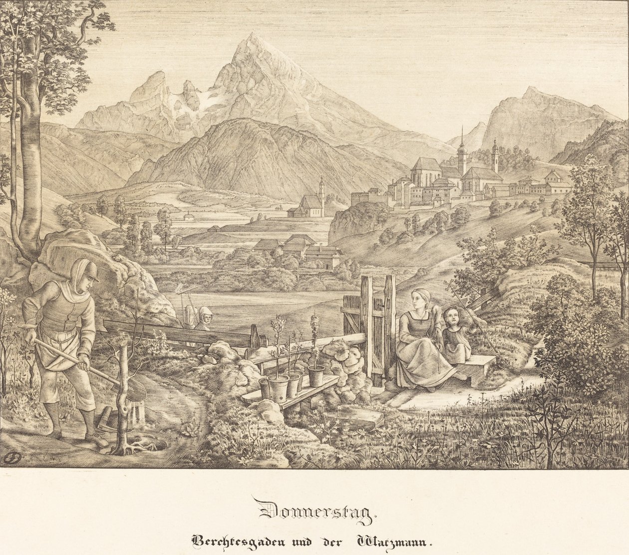 Perşembe - Berchtesgaden ve Watzmann Dağı by Ferdinand Olivier