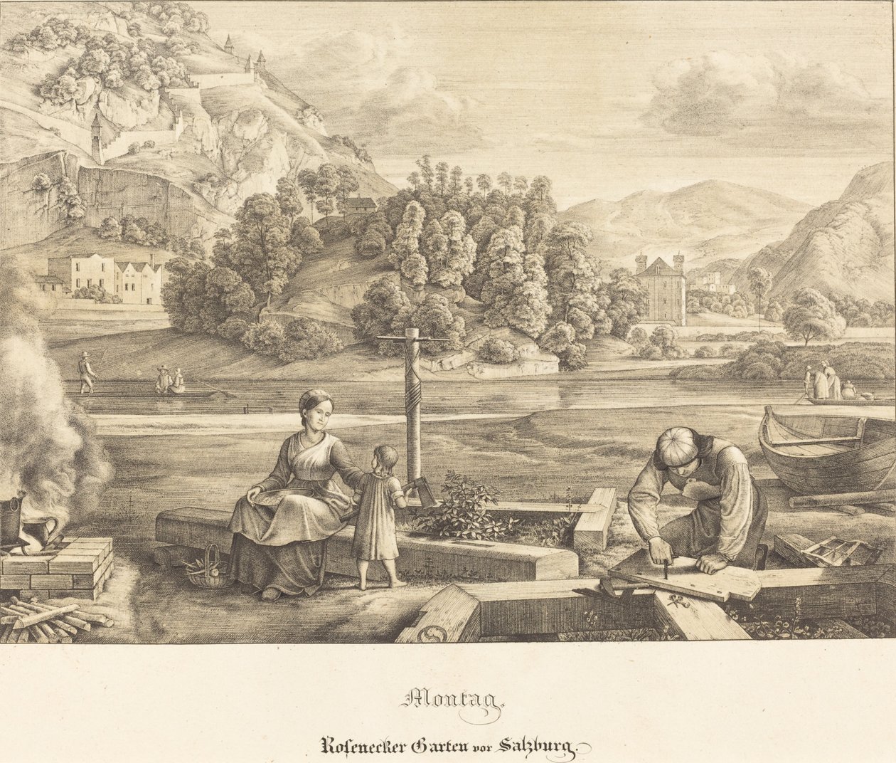 Pazartesi - Salzburg yakınlarındaki Rosenecker Bahçesi (Pazartesi - Salzburg yakınlarındaki Rosenecker Bahçesi) by Ferdinand Olivier