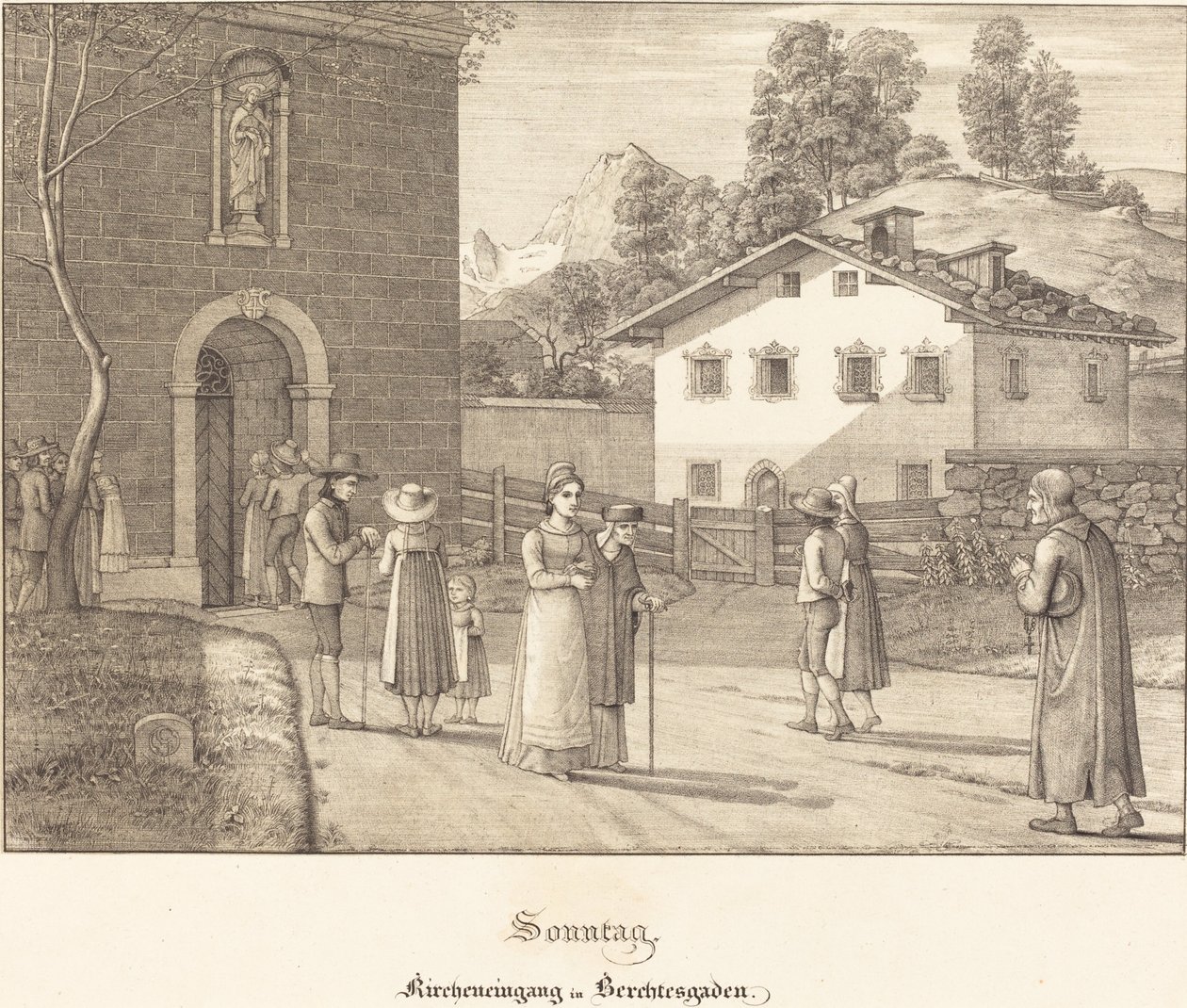 Pazar - Berchtesgaden yakınlarındaki kiliseye gitmek by Ferdinand Olivier