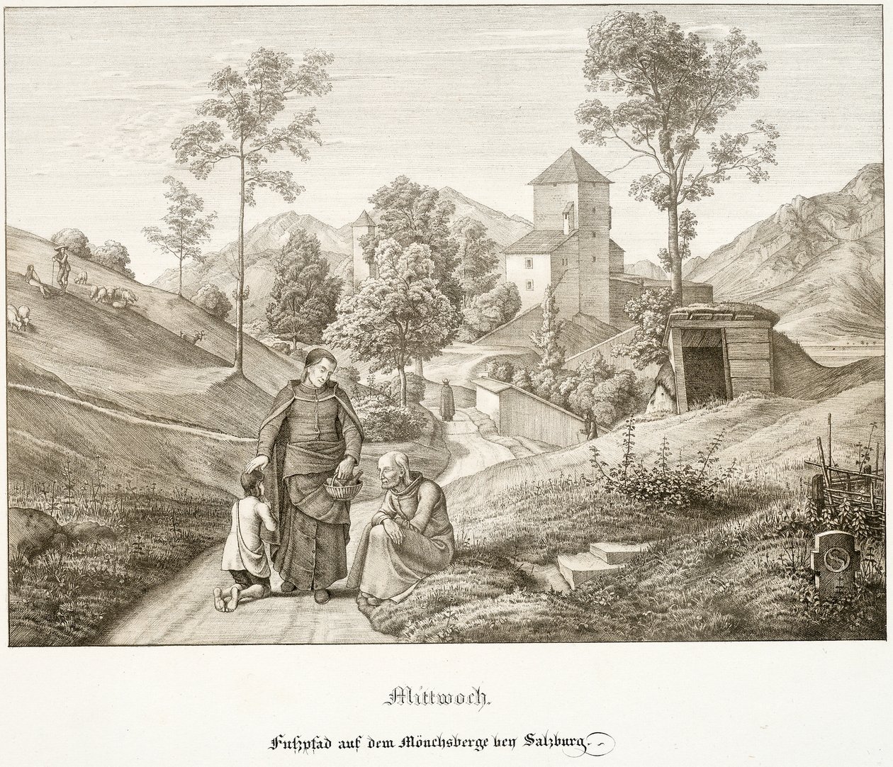 Çarşamba: Salzburg Yakınlarındaki Mönchsberg'deki Patika by Ferdinand Olivier