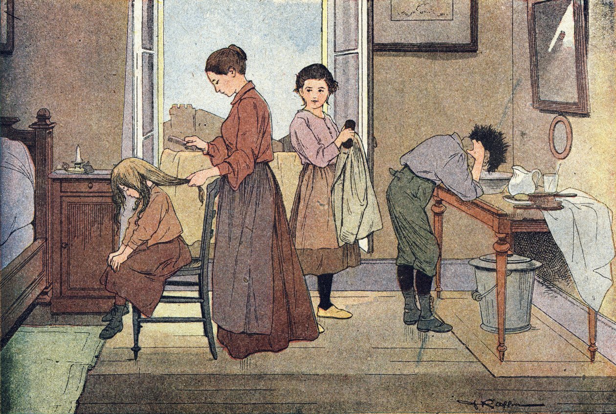 Onu yetiştir, Çocukluğun Resimli Kitabında, c.1900 (gravür) by Ferdinand Raffin
