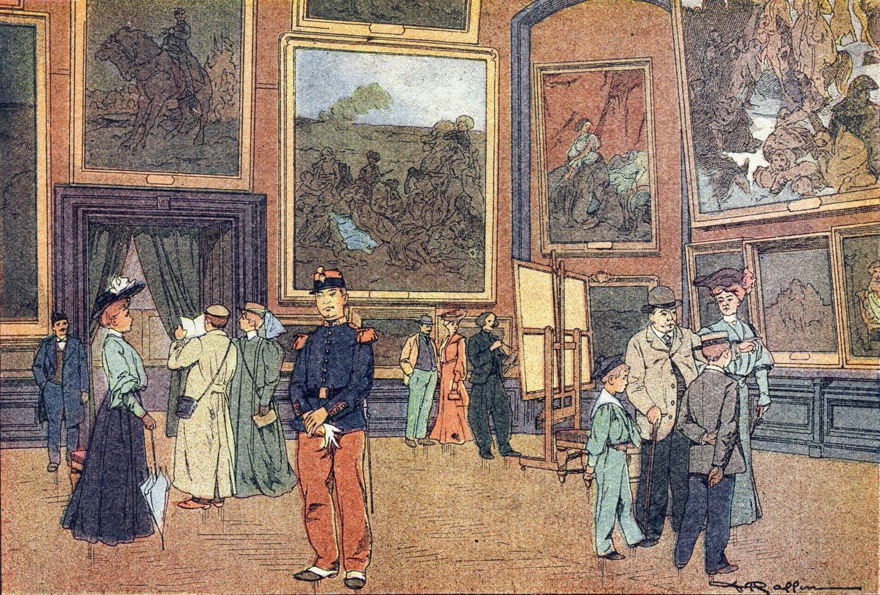 Louvre Müzesi, Resimli çocukluk kitabında, 1900 dolayları (gravür) by Ferdinand Raffin