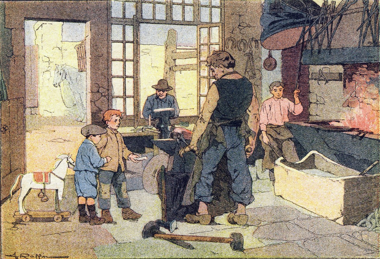 Demirci, Imagier de l'enfance'de, 1900 dolayları (gravür) by Ferdinand Raffin