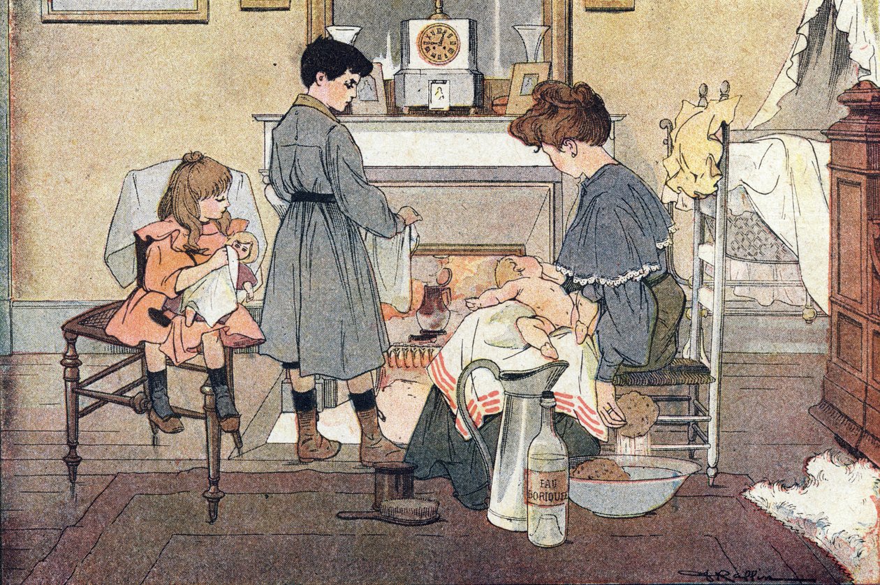 Küçük kardeş, Imagier de l'enfance'de, 1900 dolayları (gravür) by Ferdinand Raffin