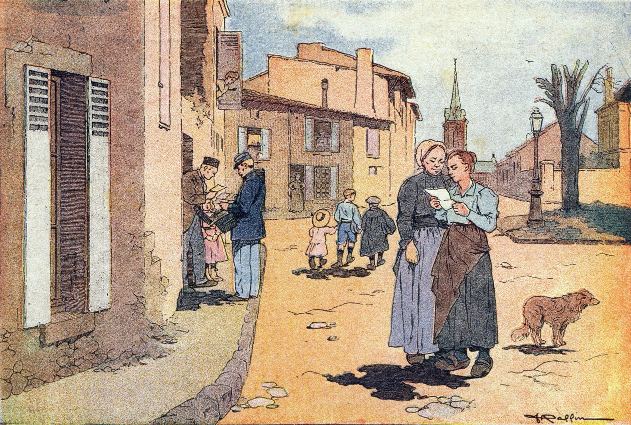 Postacı, resimli çocukluk kitabında, 1900 dolayları (gravür) by Ferdinand Raffin