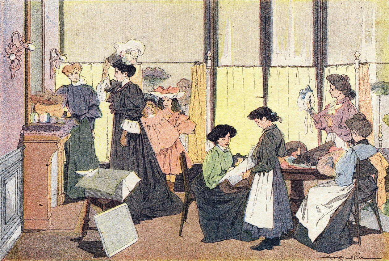 Modist, Çocukluğun Resimli Kitabında, c.1900 (gravür) by Ferdinand Raffin