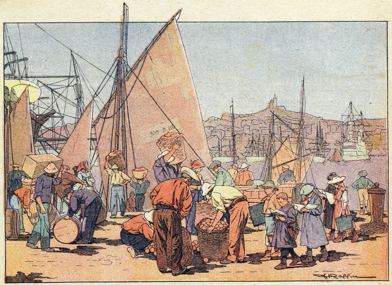 Liman, resimli çocukluk kitabında, c.1900 (gravür) by Ferdinand Raffin