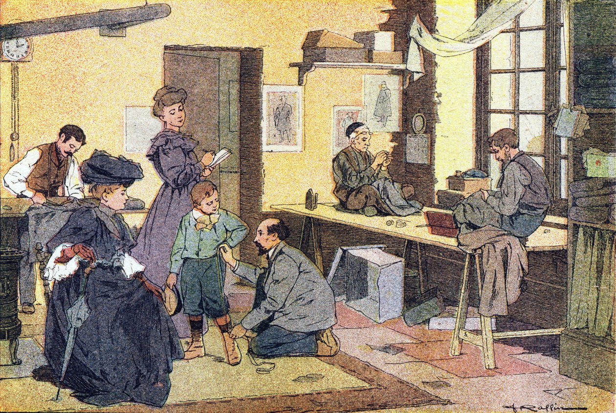 Terzi, Resimli çocukluk kitabında, 1900 dolayları (gravür) by Ferdinand Raffin