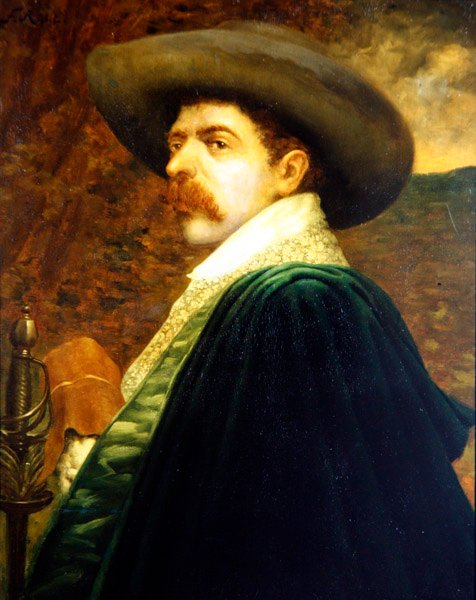 Bir Cavalier, c.1875 (panelde yağlı boya) by Ferdinand Roybet