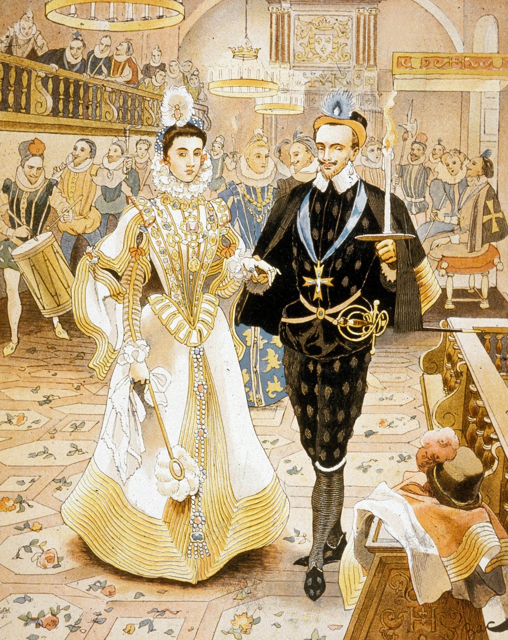 Fransız Kralı III. Henri ve meşale dansı by Ferdinand Sigismund Bac