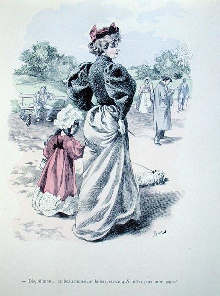 'Anne, şuradaki adam babam mı?', 1900 dolayları (renkli gravür) by Ferdinand Sigismund Bac