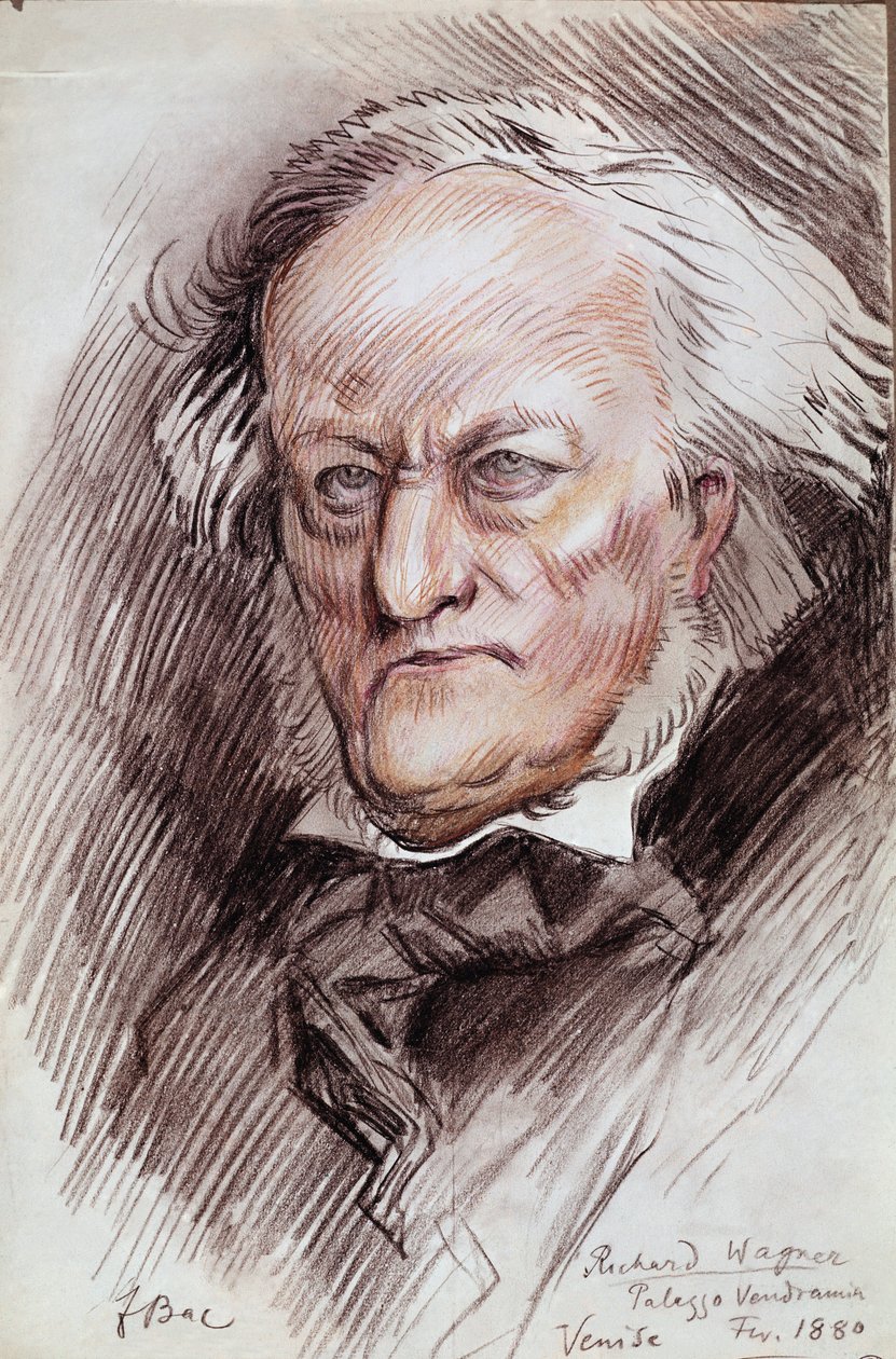 Richard Wagner'in Portresi (çizim by Ferdinand Sigismund Bac