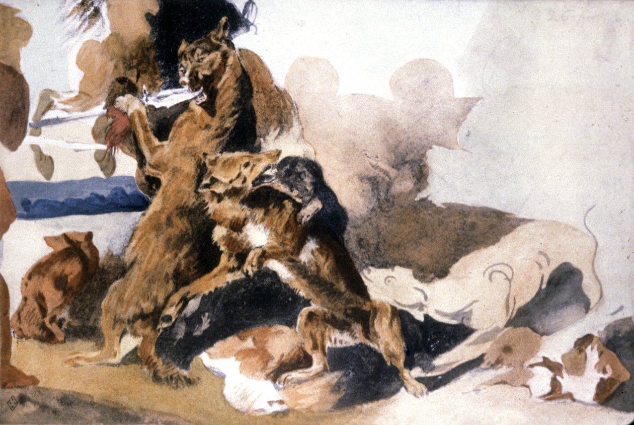 Kurtlar by Ferdinand Victor Eugene (after) Delacroix