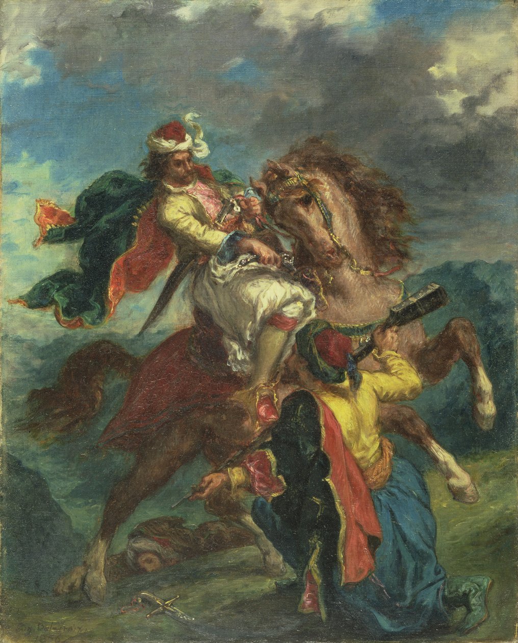 Bir Türk, Bir Yunan Süvarisine Teslim Olur, 1856 by Ferdinand Victor Eugene Delacroix