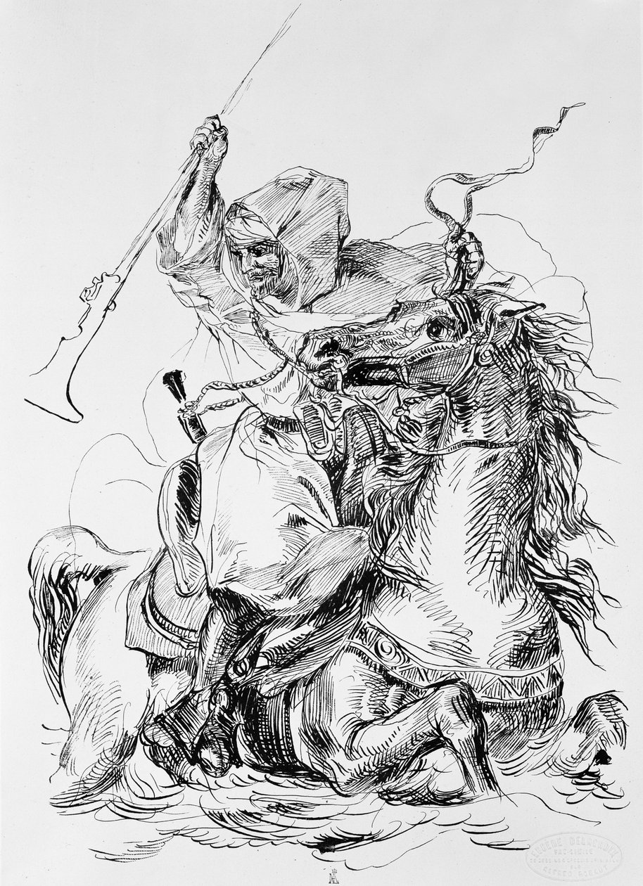 Arap Süvari by Ferdinand Victor Eugene Delacroix