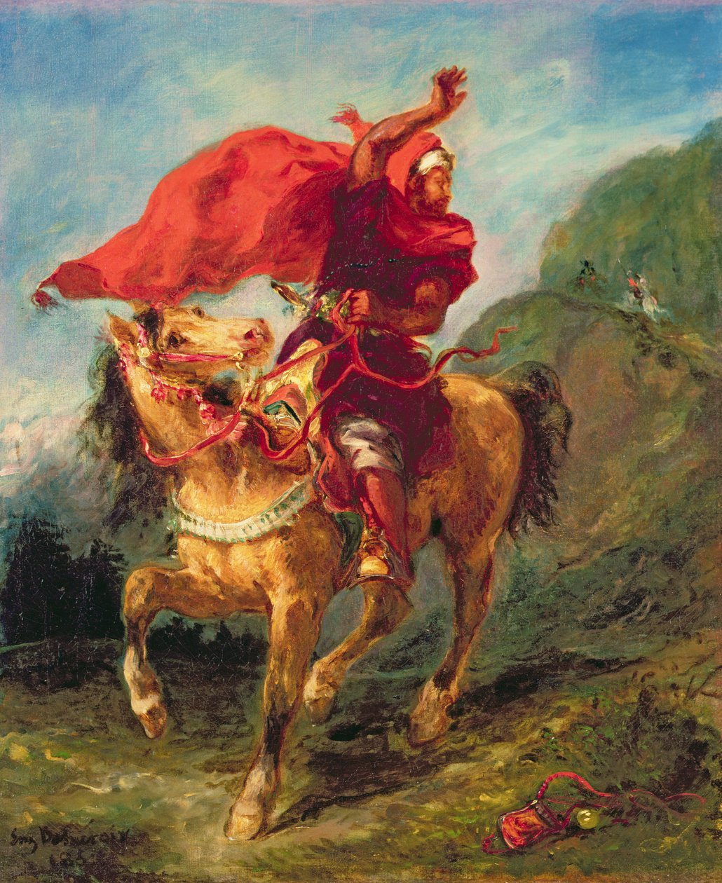 Arap Süvarisi İşaret Veriyor by Ferdinand Victor Eugene Delacroix