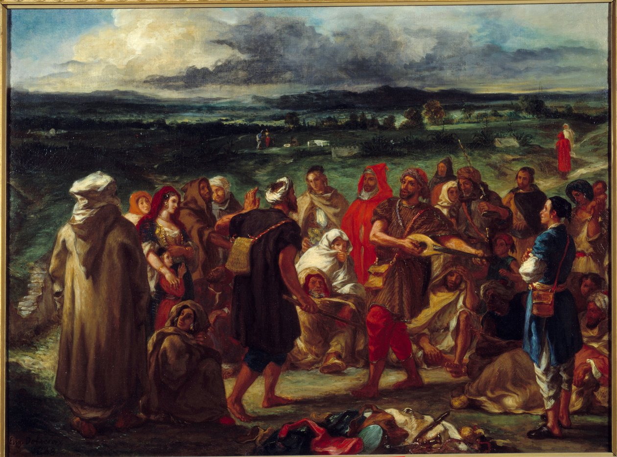 Arap şakacıları. Eugene Delacroix (1798-1863) tarafından yapılan boyama by Ferdinand Victor Eugene Delacroix