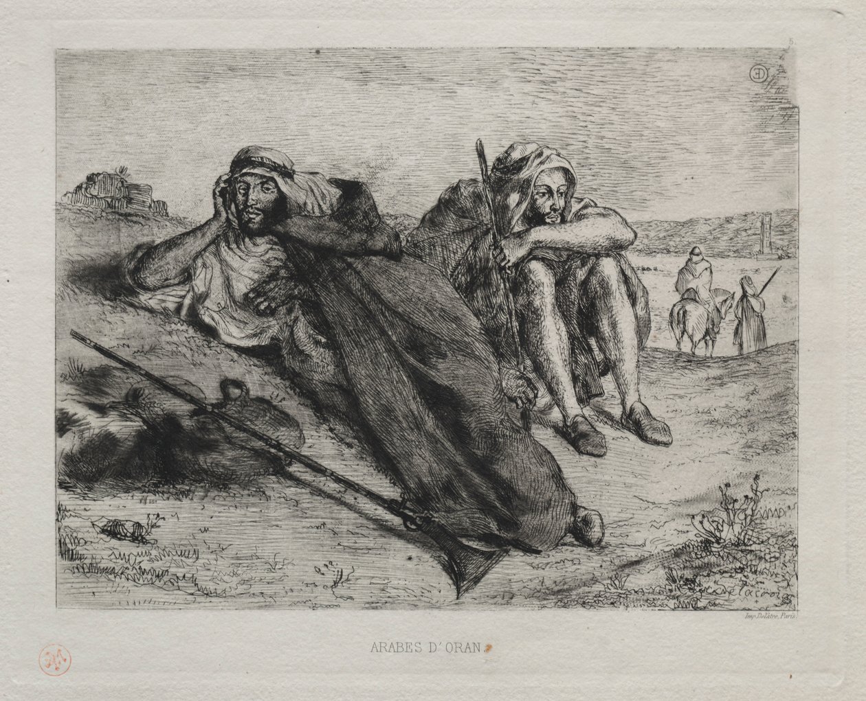Oran Arapları. by Ferdinand Victor Eugene Delacroix