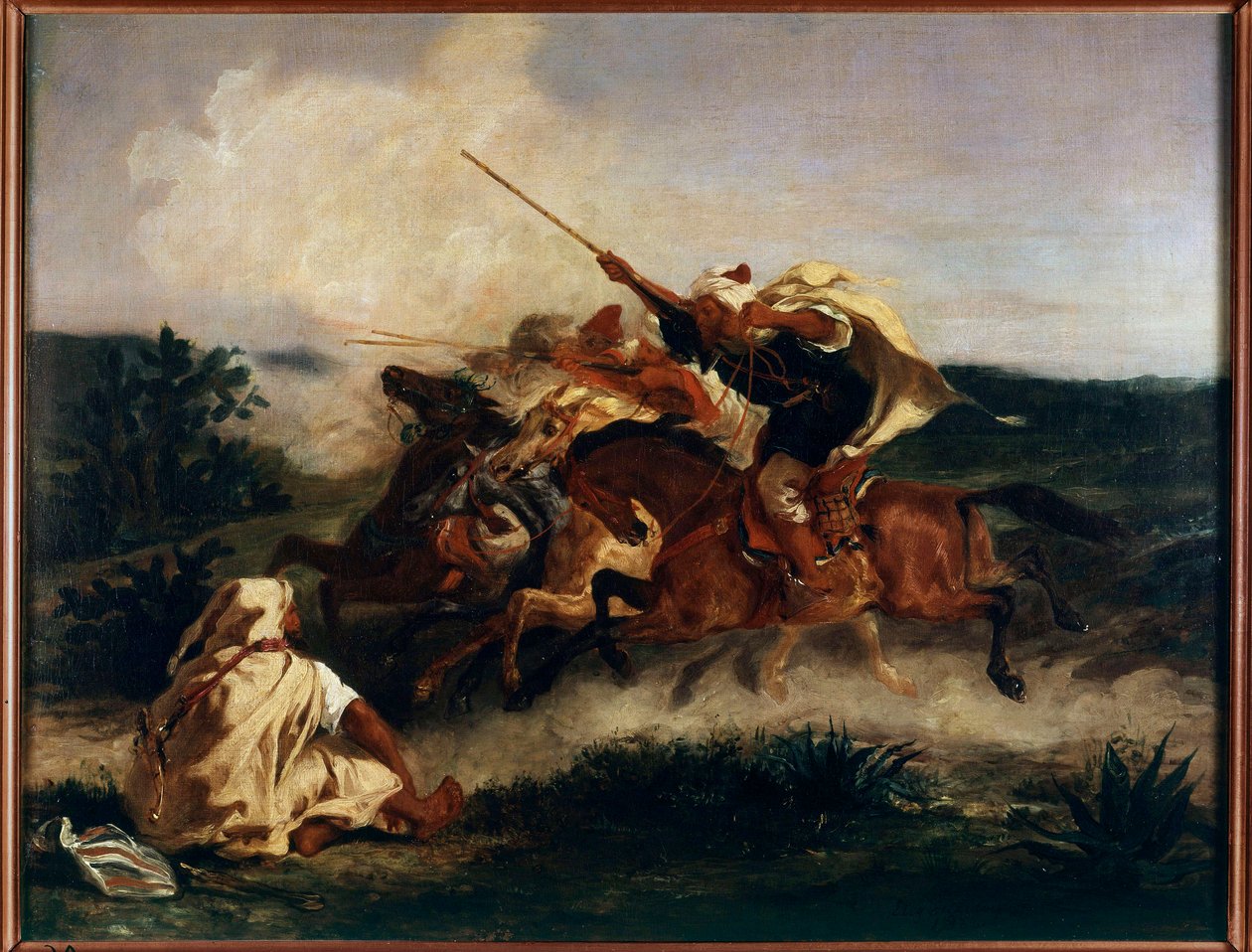 Eugene Delacroix (1798-1863) 1832 tarafından Arapça Fantasia Tablo by Ferdinand Victor Eugene Delacroix