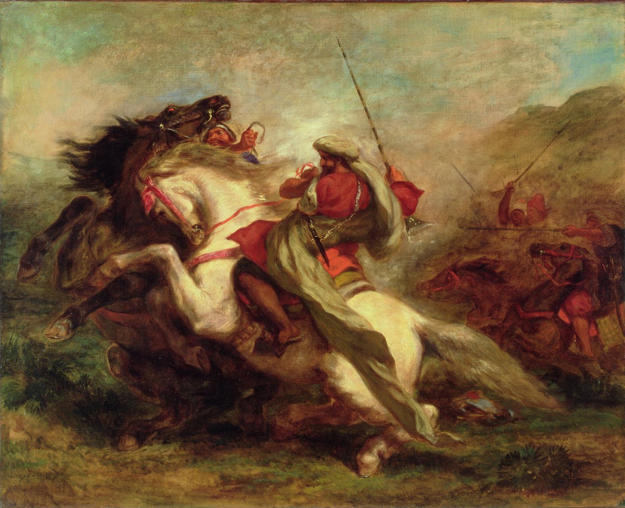 Mağribi Atlılarının Çarpışması, 1843-44 by Ferdinand Victor Eugene Delacroix