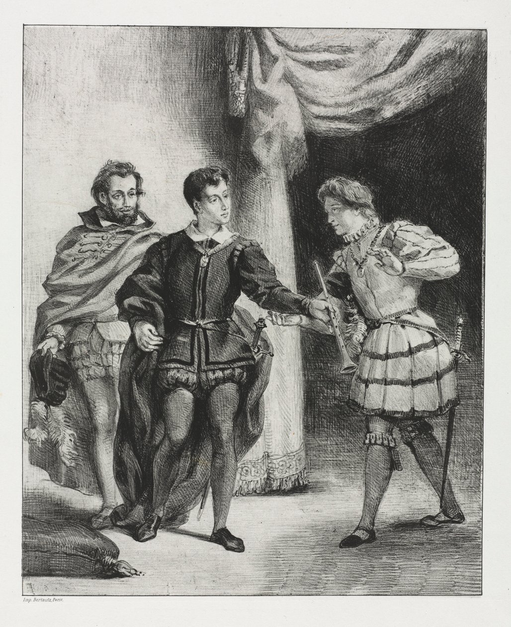 Hamlet: Hamlet ve Guildenstern, 1834. by Ferdinand Victor Eugene Delacroix