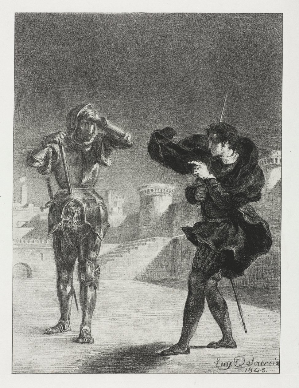 Hamlet: Terastaki Hayalet, 1843. by Ferdinand Victor Eugene Delacroix