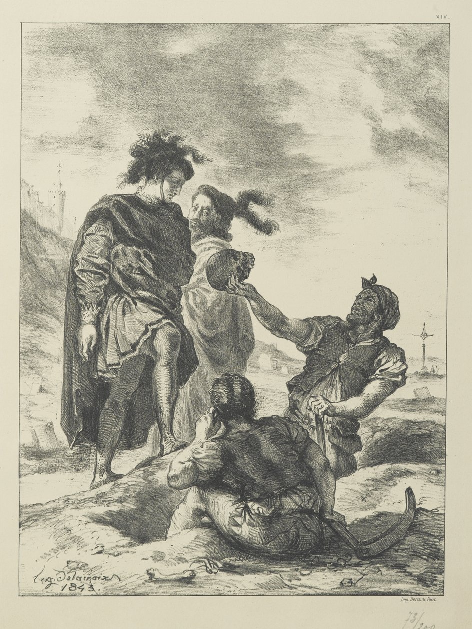 Mezar Kazıcılardan Önce Hamlet ve Horatio by Ferdinand Victor Eugene Delacroix