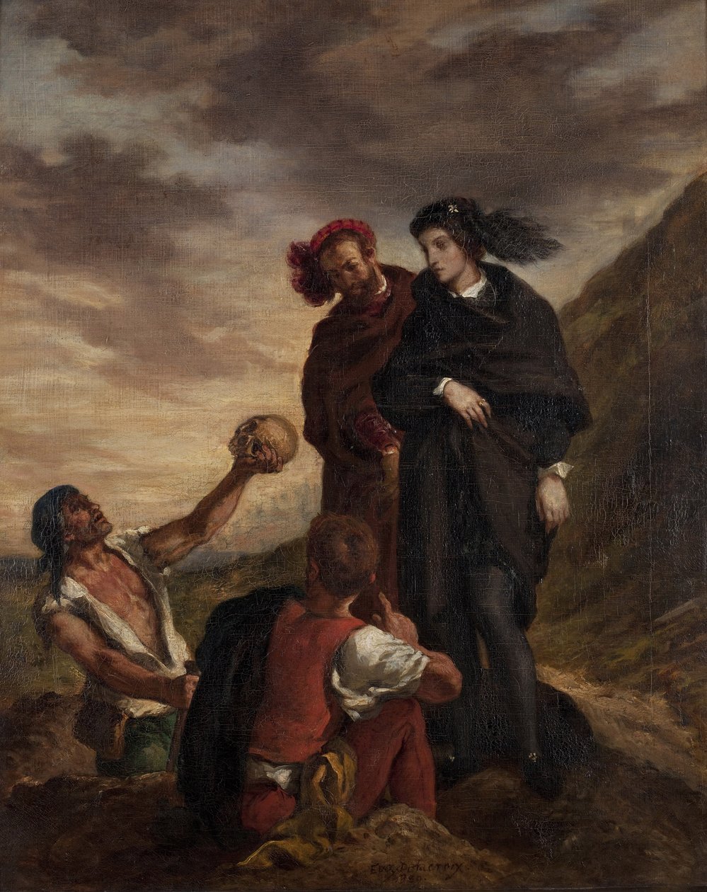 Mezarlıkta Hamlet ve Horatio by Ferdinand Victor Eugene Delacroix