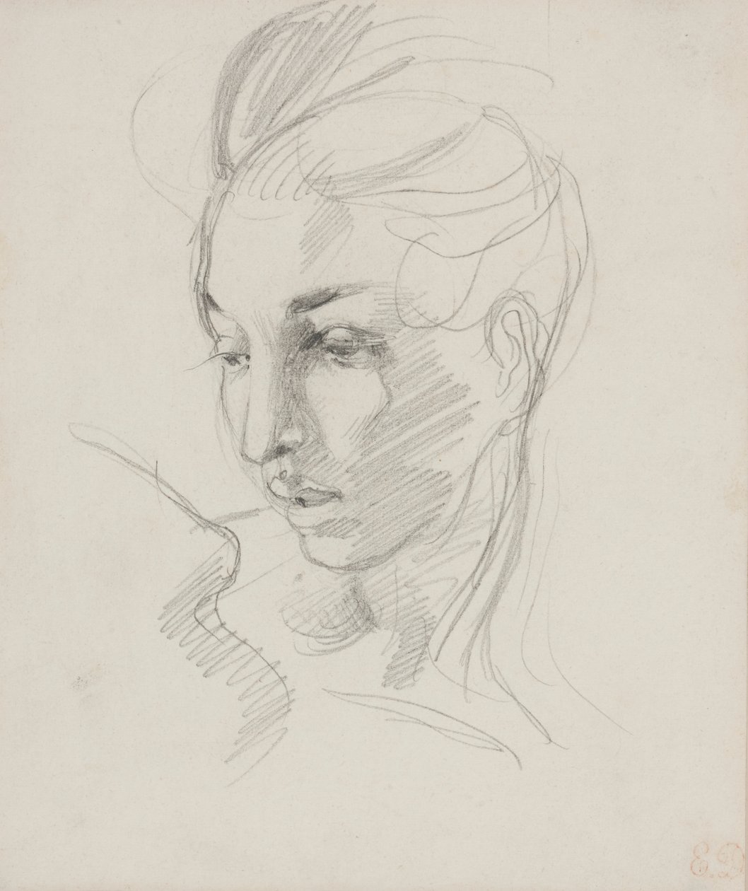 Özgürlük Başkanı (kağıt üzerinde grafit kalem) by Ferdinand Victor Eugene Delacroix