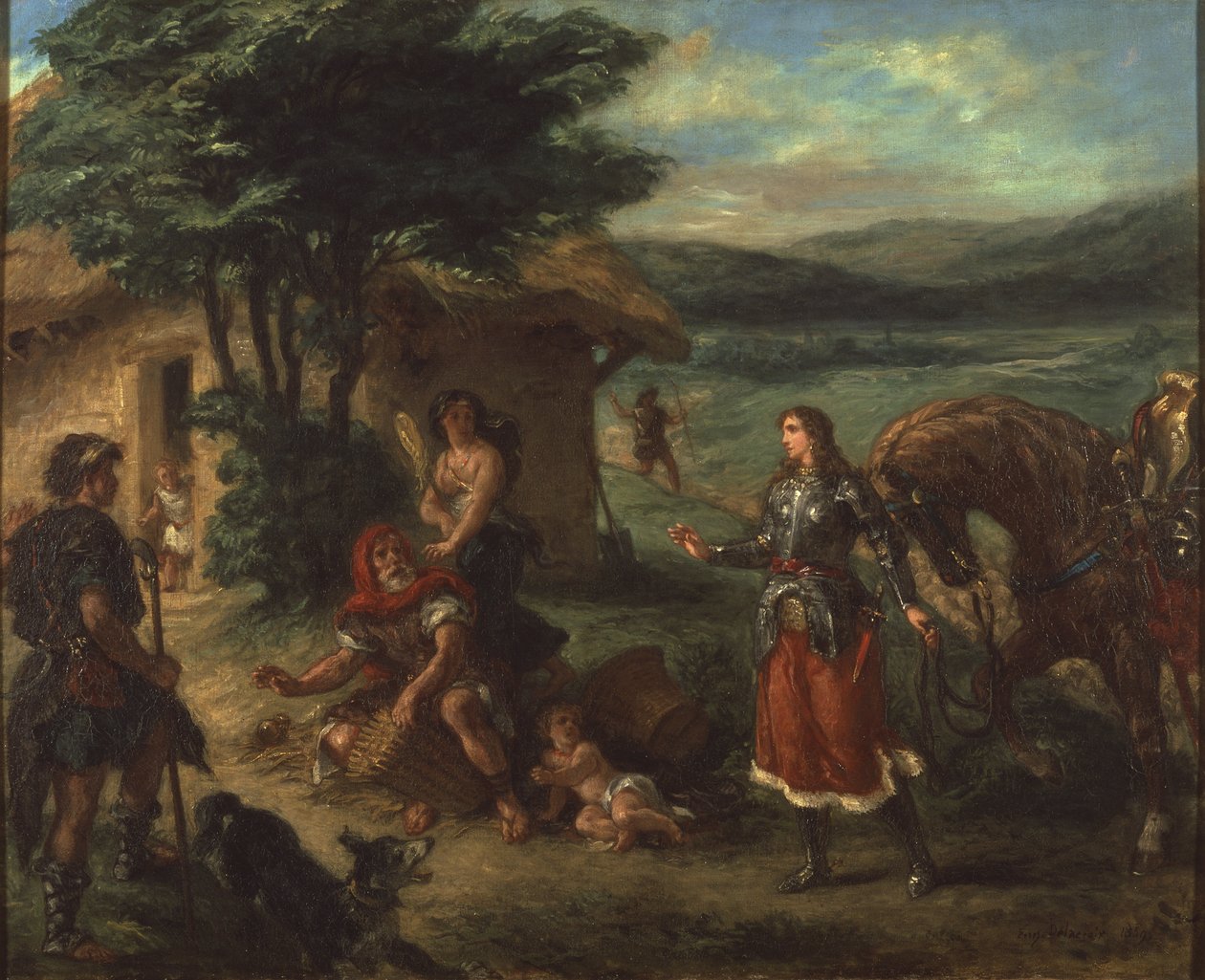 Herminie et les bergers - Erminia ve Çobanlar, Delacroix, Eugene tarafından by Ferdinand Victor Eugene Delacroix