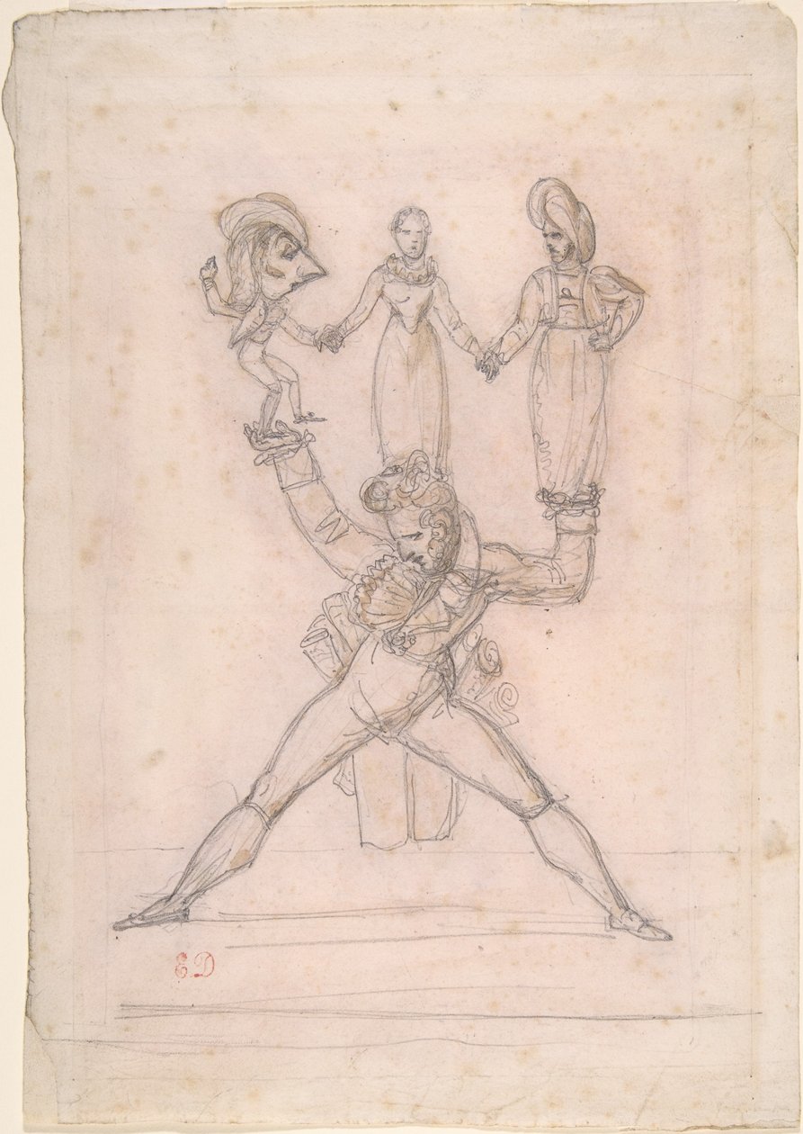İtalyan Tiyatrosu by Ferdinand Victor Eugene Delacroix