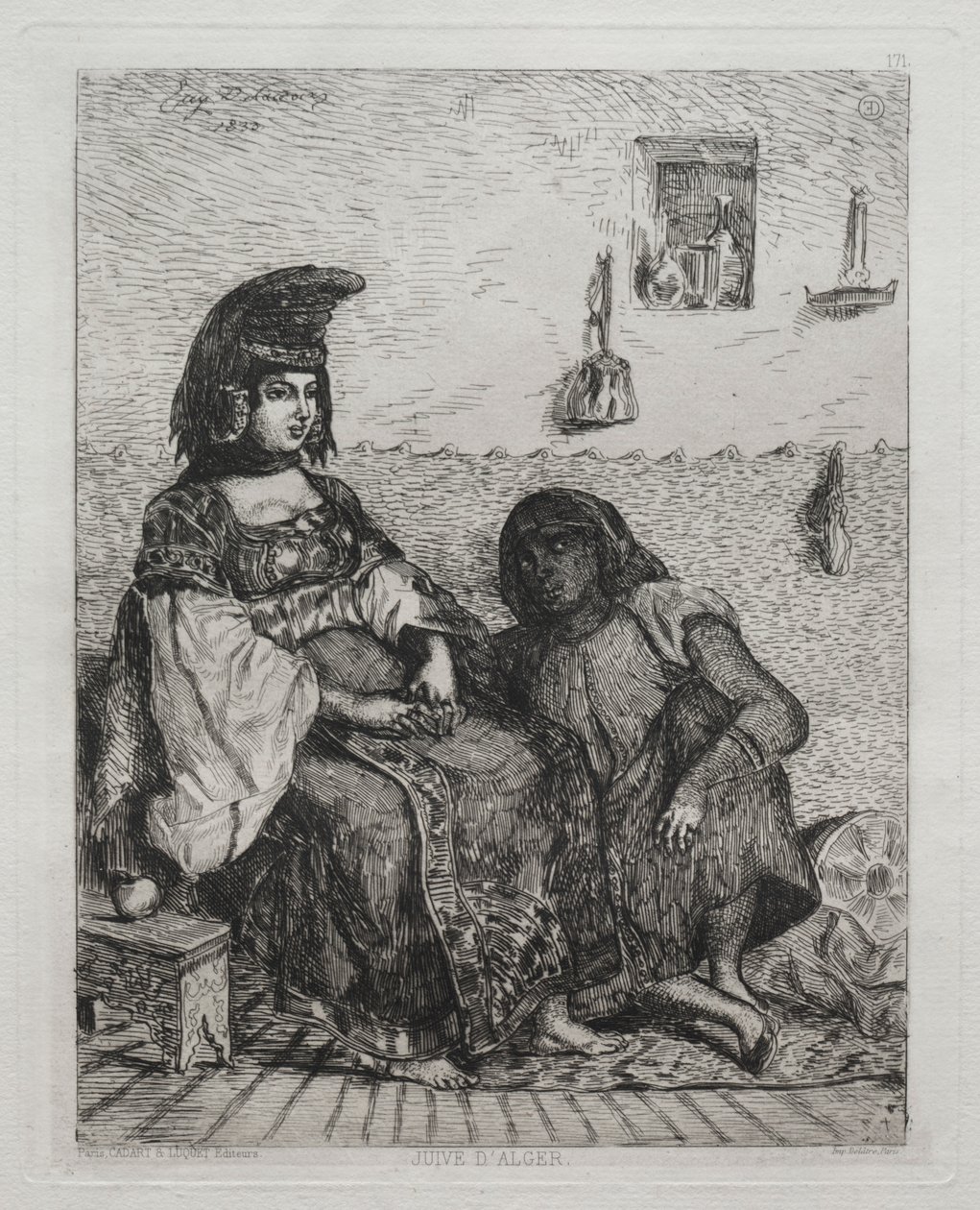 Cezayir Yahudisi. by Ferdinand Victor Eugene Delacroix