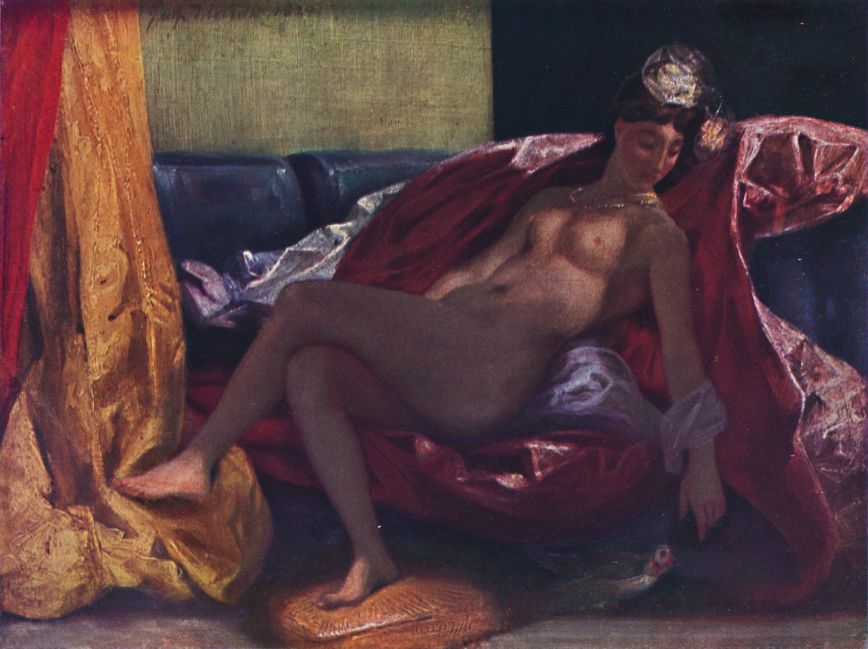 Papağanlı kadın, 1827, 1937 by Ferdinand Victor Eugene Delacroix