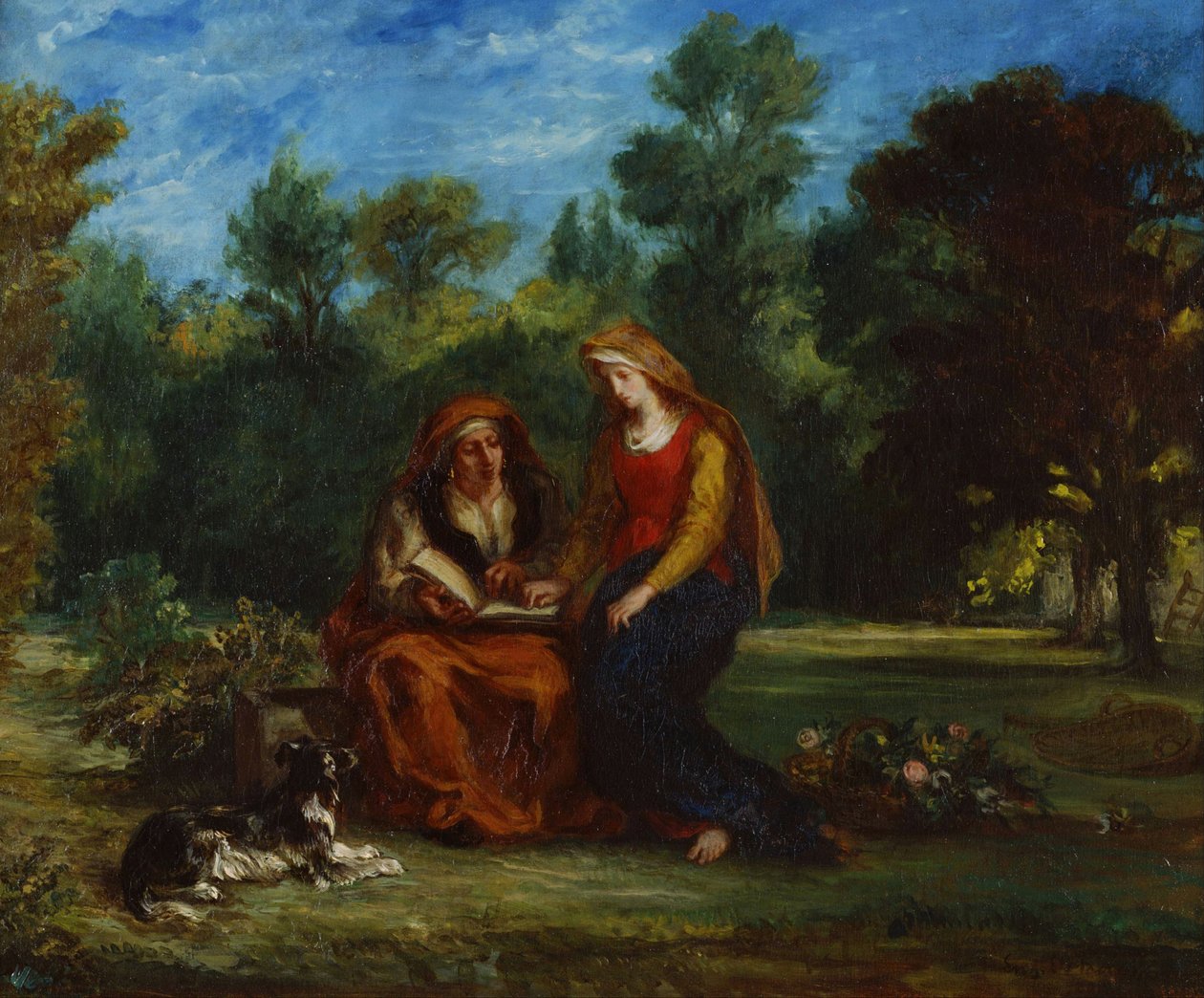 ""Bakirenin Eğitimi"" Eugene Delacroix (1798-1863) tarafından yapılan resim 1852 Ulusal batı sanatı müzesi, Tokyo, Japonya by Ferdinand Victor Eugene Delacroix