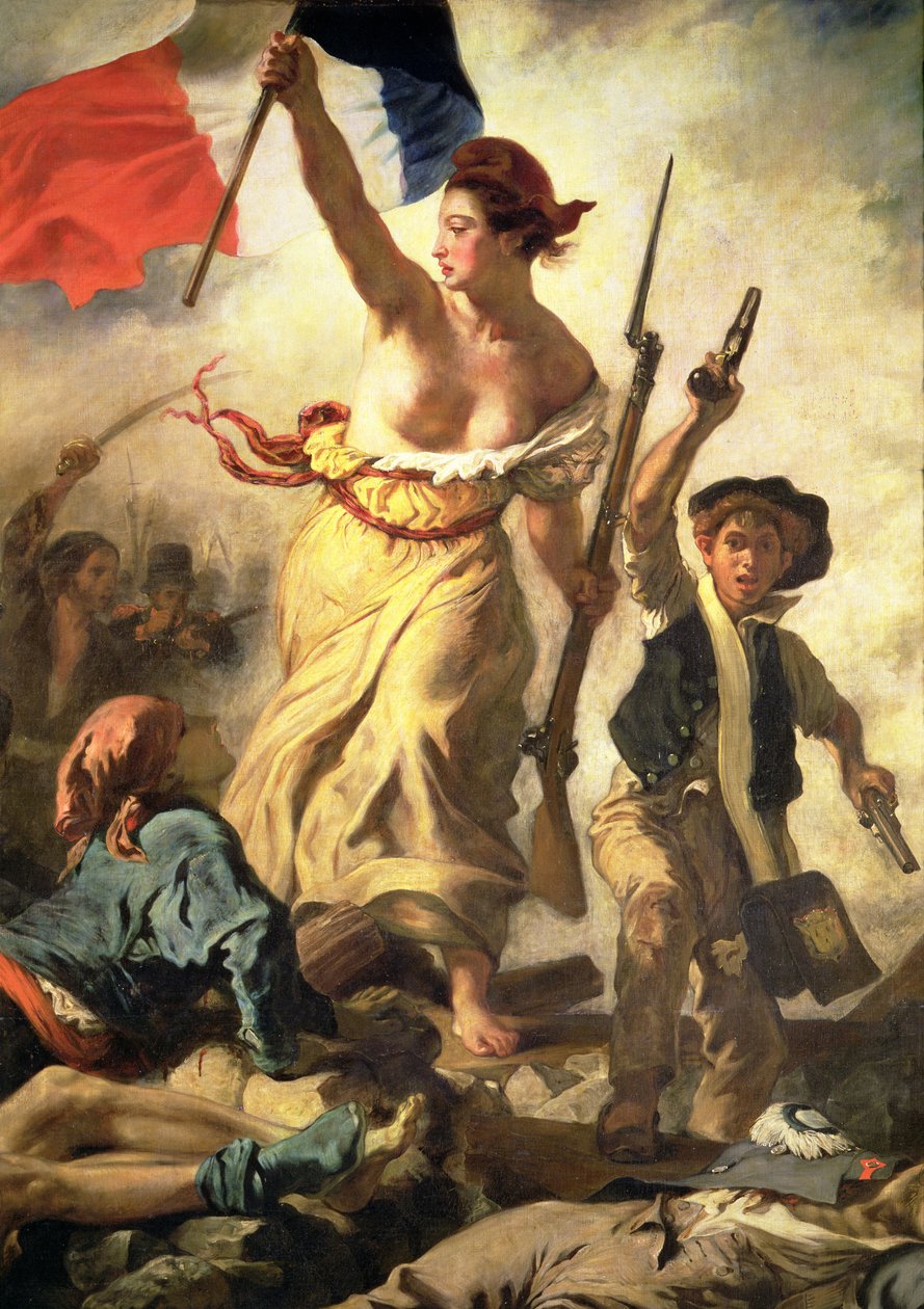 Halka Önderlik Eden Özgürlük, 28 Temmuz 1830, 1830-31 dolayları, 3692 tuval detayı by Ferdinand Victor Eugene Delacroix
