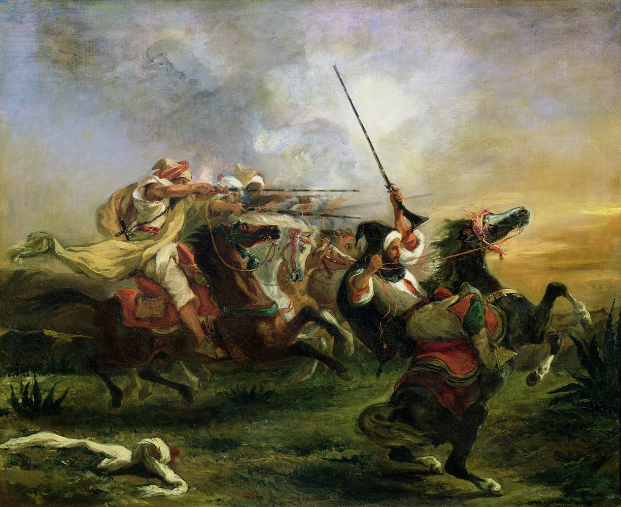 Faslı atlılar askeri harekatta, 1832 by Ferdinand Victor Eugene Delacroix