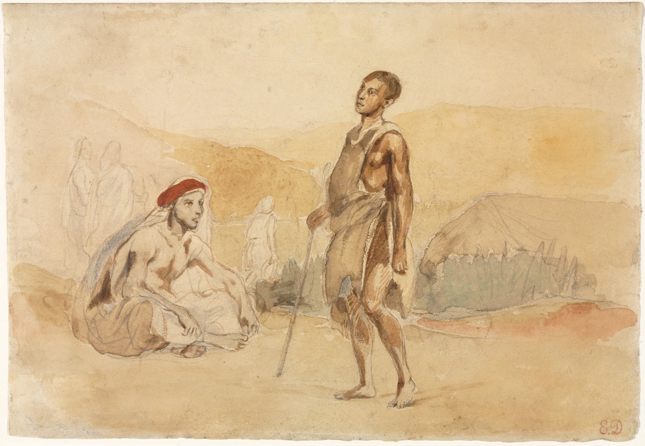 Kırsaldaki Faslılar, 1832. by Ferdinand Victor Eugene Delacroix
