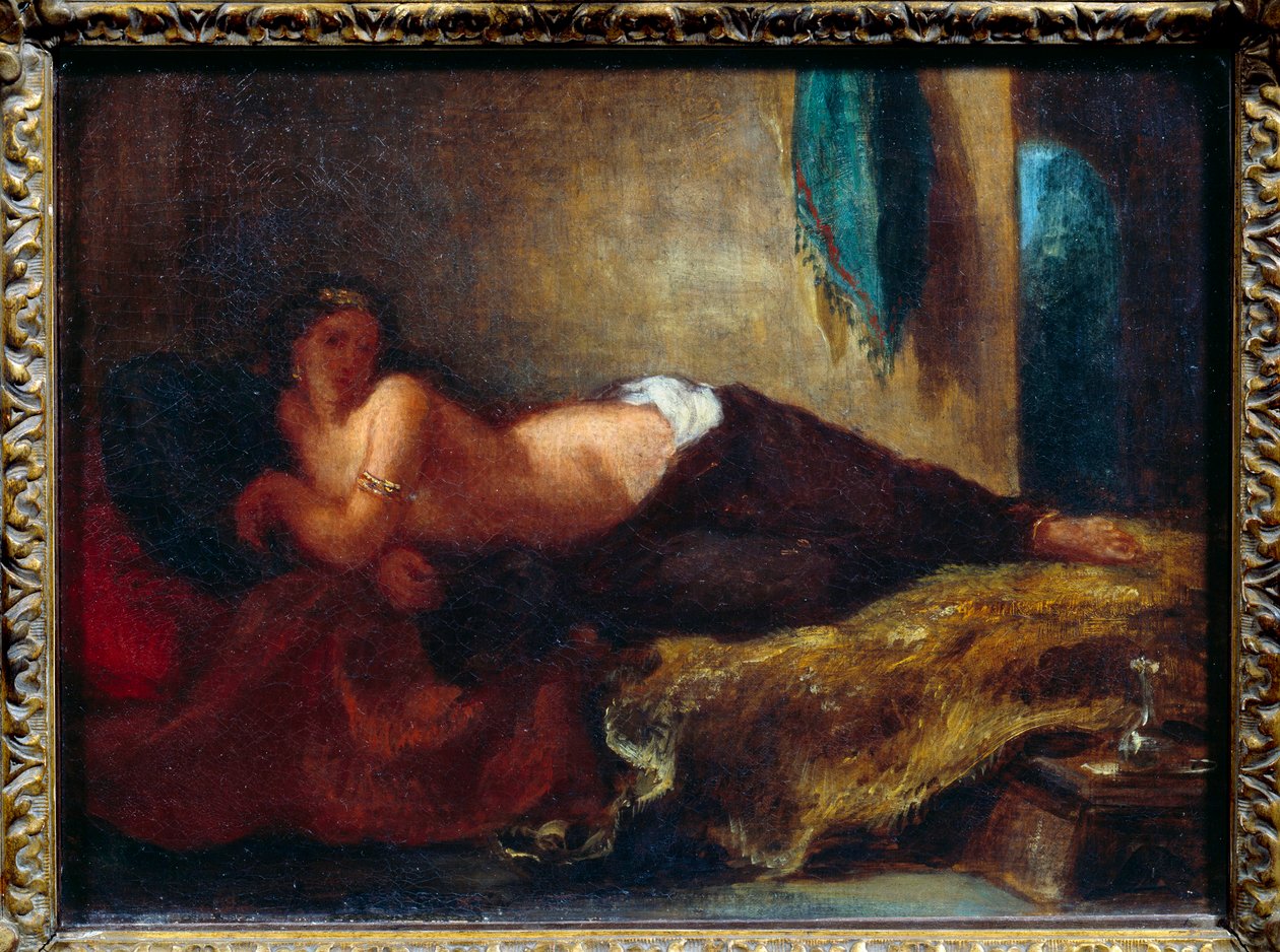 Odalık. Eugene Delacroix (1798-1863) tarafından yapılan boyama by Ferdinand Victor Eugene Delacroix