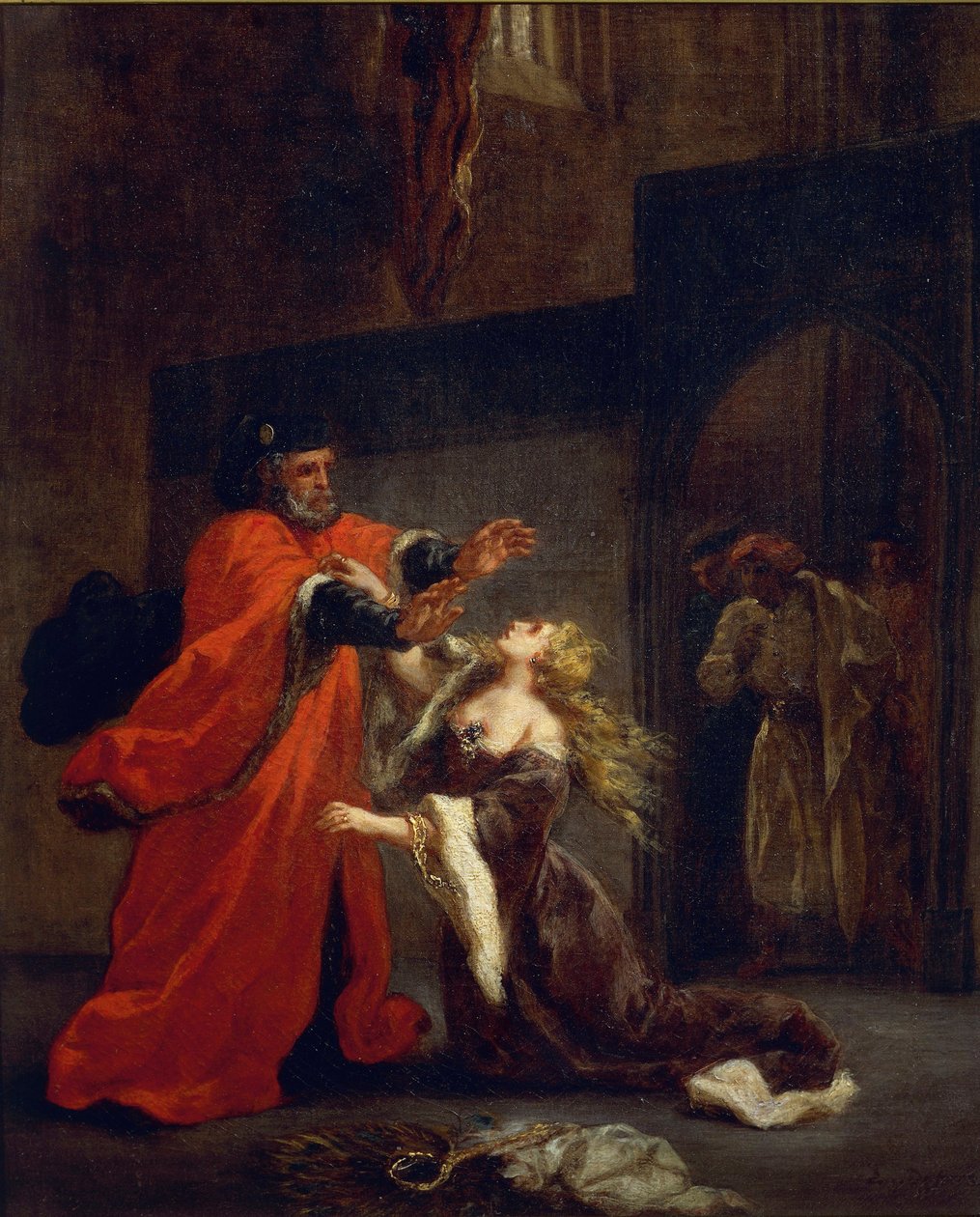Othello, Perde I, Sahne 3: Desdemona babasının ayaklarının dibinde, 1852 by Ferdinand Victor Eugene Delacroix