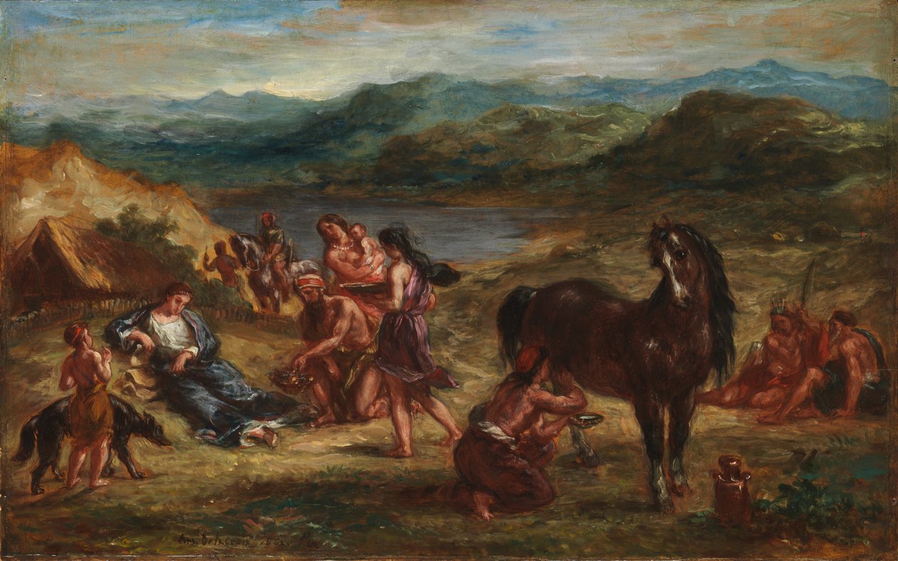 İskitler arasında Ovidius by Ferdinand Victor Eugene Delacroix