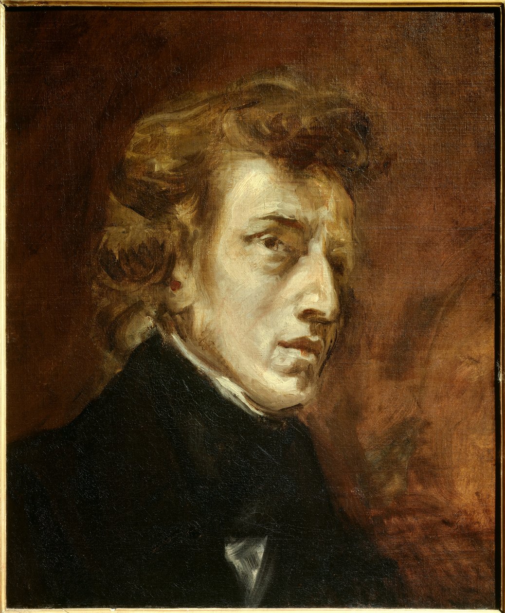 Frederic Chopin'in Portresi by Ferdinand Victor Eugene Delacroix