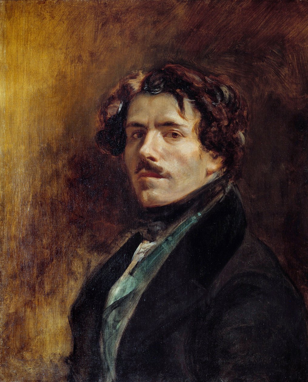 Eugene Delacroix (1798-1863) 1837 Sun tarafından Otoportre Tablosu. 0,65x0,54 m - Eugene Delacroix