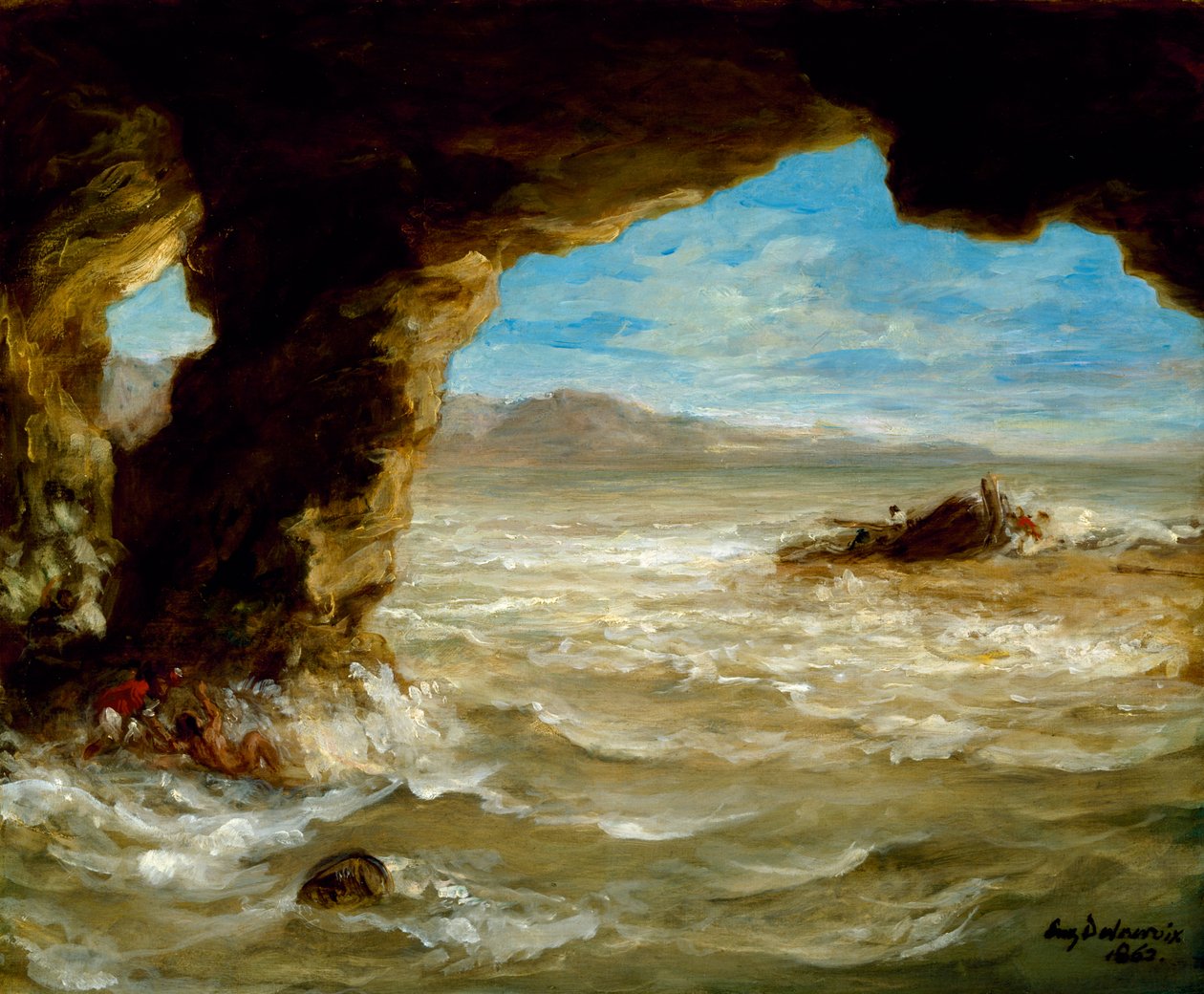 Sahilde Gemi Enkazı, 1862 by Ferdinand Victor Eugene Delacroix