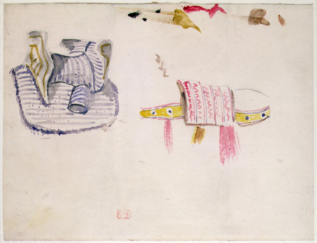 Arap Eyerleri Çalışmaları, c.1832 (suluboya) by Ferdinand Victor Eugene Delacroix