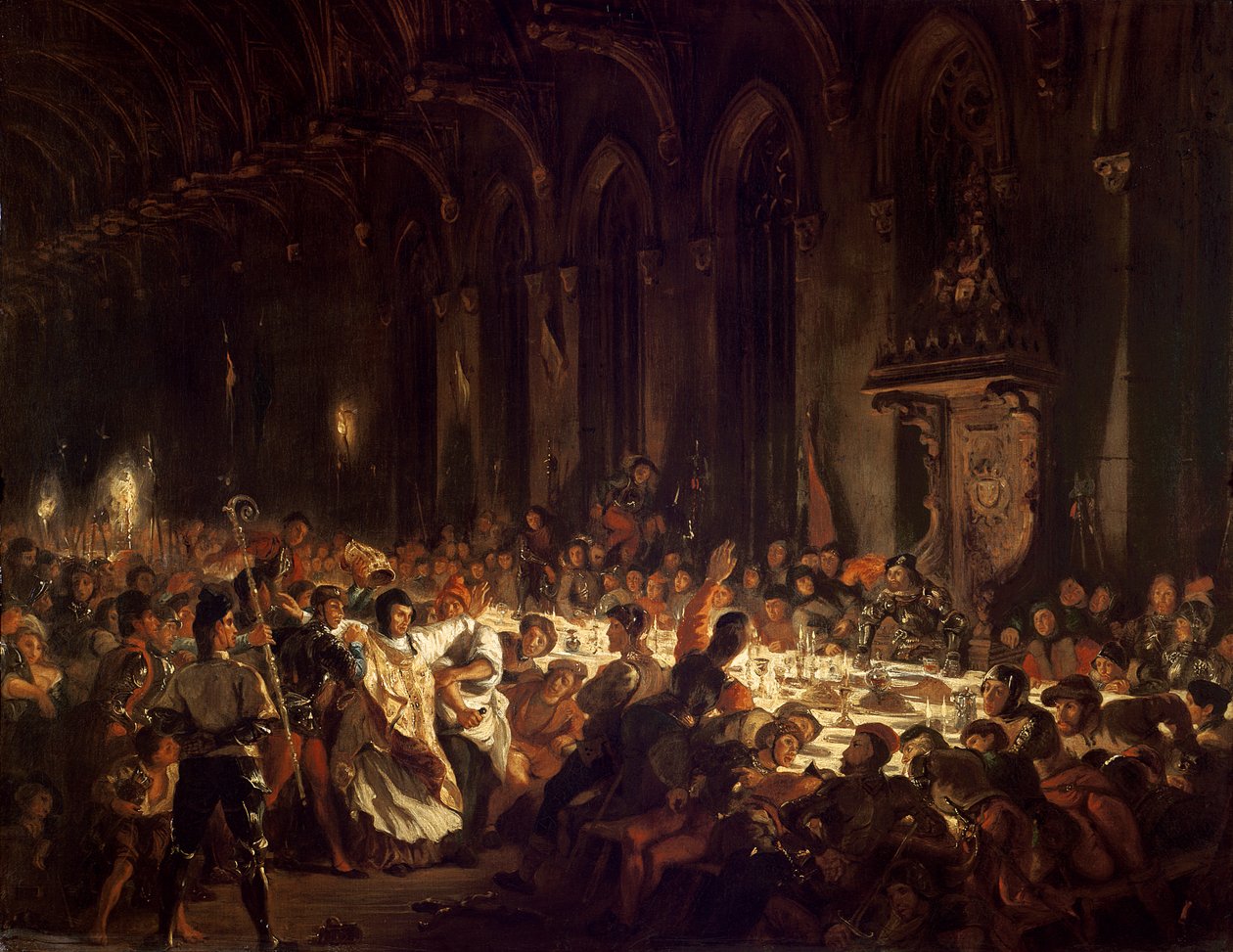 Liege Piskoposunun Suikastı by Ferdinand Victor Eugene Delacroix