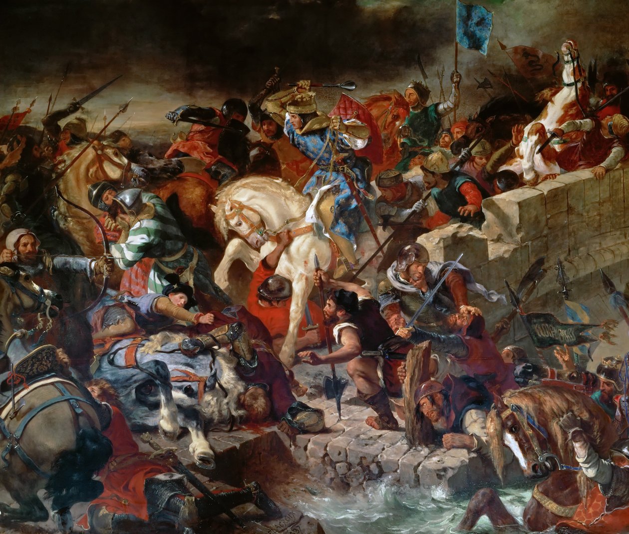 Taillebourg Savaşı, 21 Temmuz 1242 by Ferdinand Victor Eugene Delacroix