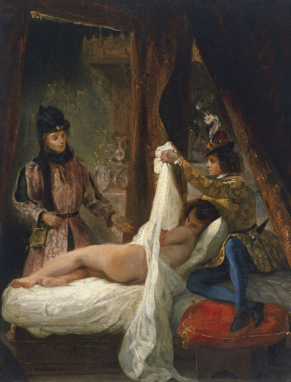 Sevgilisini gösteren Orleans Dükü, c. 1826 by Ferdinand Victor Eugene Delacroix