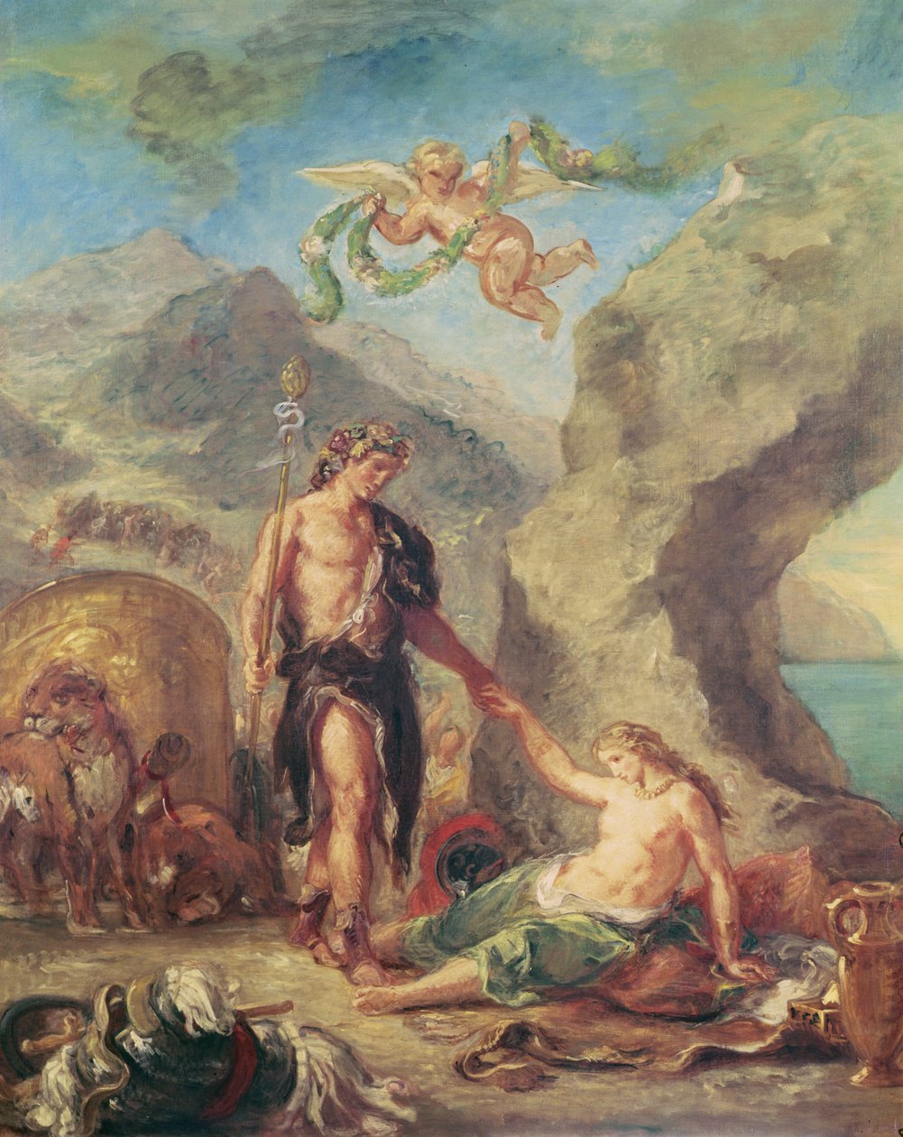 Dört mevsim. Sonbahar: Bacchus ve Ariadne, 1862 by Ferdinand Victor Eugene Delacroix