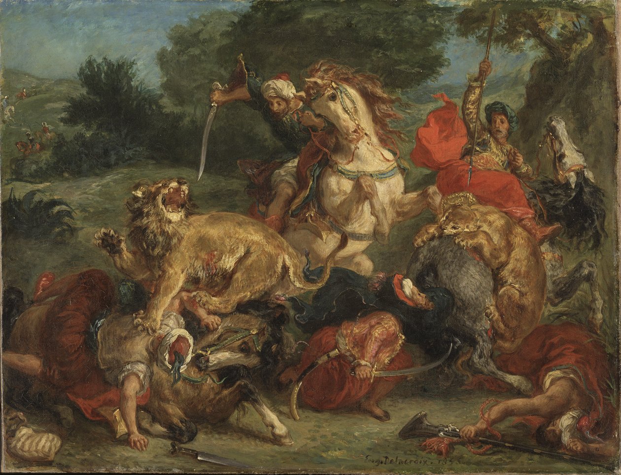 Aslan Avı by Ferdinand Victor Eugene Delacroix
