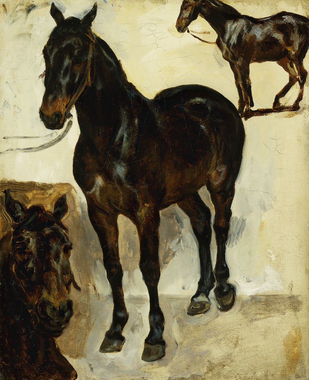 Atlarla İlgili Üç Çalışma; Atların Üç Çalışması, c.1823 by Ferdinand Victor Eugene Delacroix